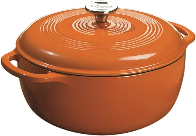 Lodge Color Enameled Cast Iron Dutch Oven, Pumpkin, 6-Quart | Amazon (US)
