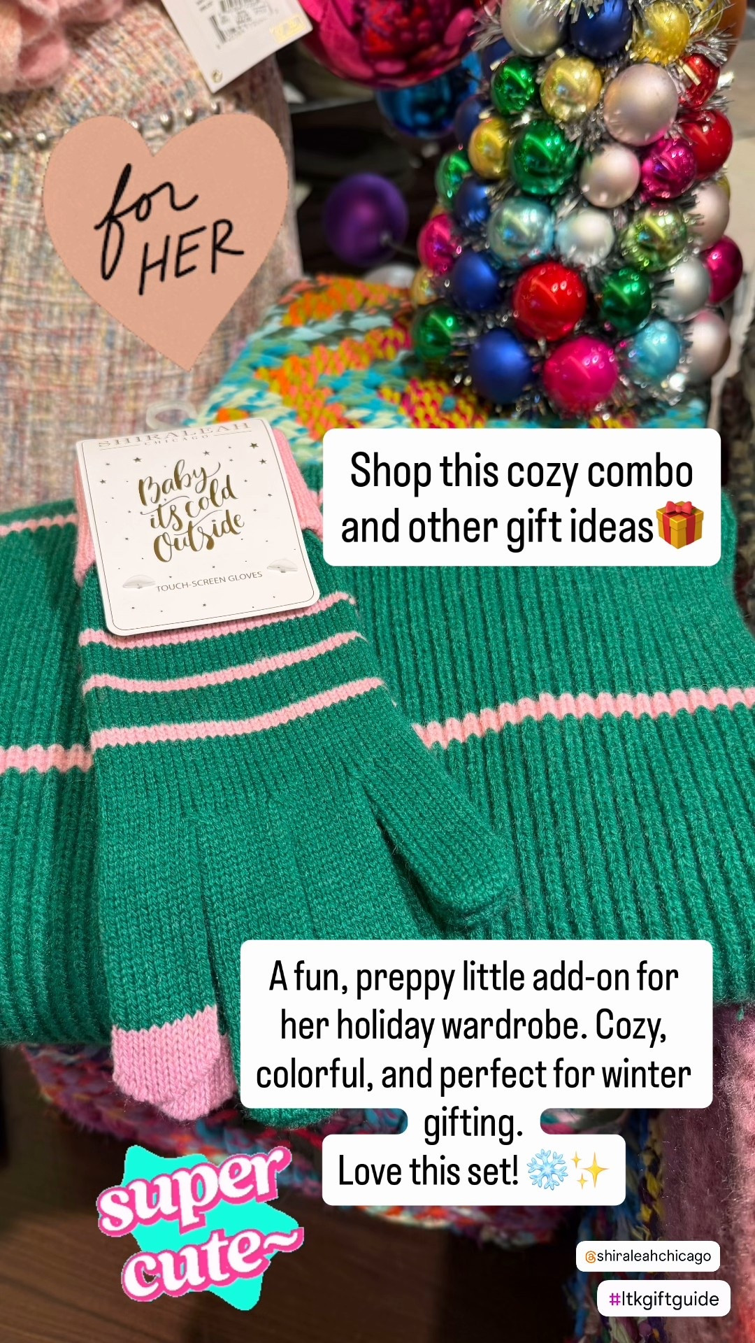 Gift for Her 🎁💚🩷
I’m such a sucker for all things green & pink — and this matching glove + scarf set is just too cute! Cozy, colorful, and perfect for winter gifting.

A fun, preppy little add-on for her holiday wardrobe. Love this set! ❄️✨

#LTKmomlife #LTKSeasonal #LTKFindsUnder50 #LTKBeauty #FashionFinds #PreppyStyle #StyleCrush #OutfitIdeas #ColorLovers #GiftGuide #HolidayWishlist #NewReleases #WhatIWore #SeasonalStyle #DressToImpress #HolidayFashion #LTKHoliday #LTKGiftGuide #LTKCyberWeek

gift
gift idea
gift for her
holiday gift
cozy gifts for her
winter gift
winter accessories
gift for mom
scarf
gloves
touch screen gloves
matching scarf and gloves
gift set
affordable gifts
gifts under $50
colorful winter accessories
preppy style
cute cold weather accessories
holiday gift ideas
women’s accessories

Shop this cozy combo and other gift ideas below👇

#LTKSaleAlert #LTKOver40 #LTKFindsUnder100