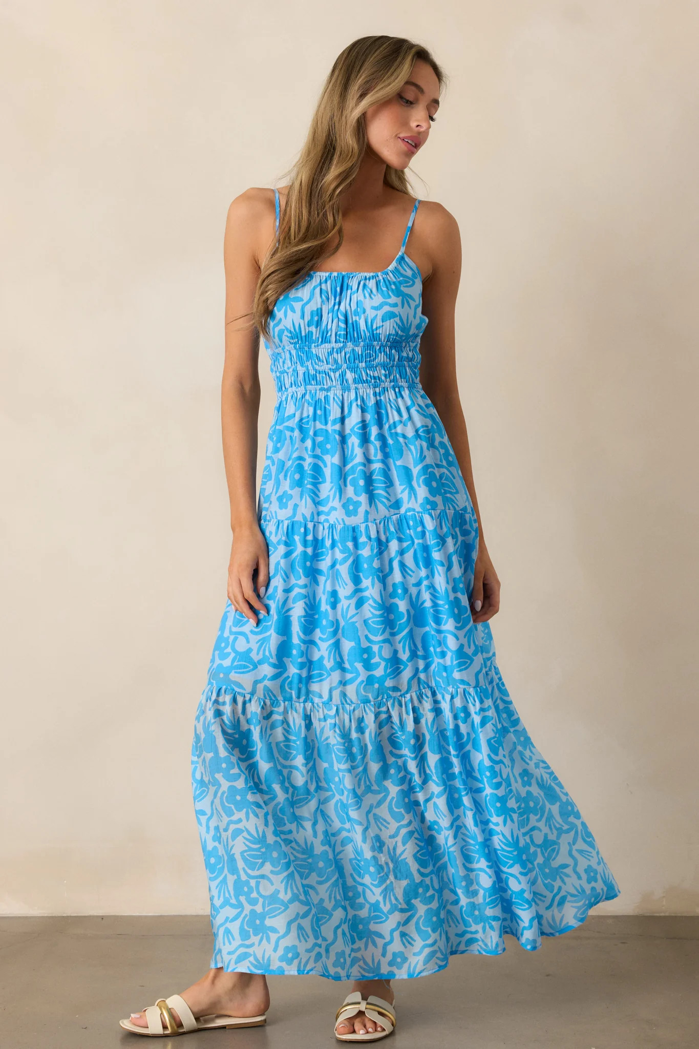 MINKPINK Enza Blue Floral Maxi Dress | Red Dress