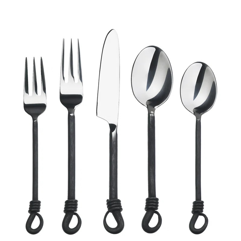 Gourmet Settings Twist N Shout Stainless Steel Flatware - Set of 20 | Wayfair North America