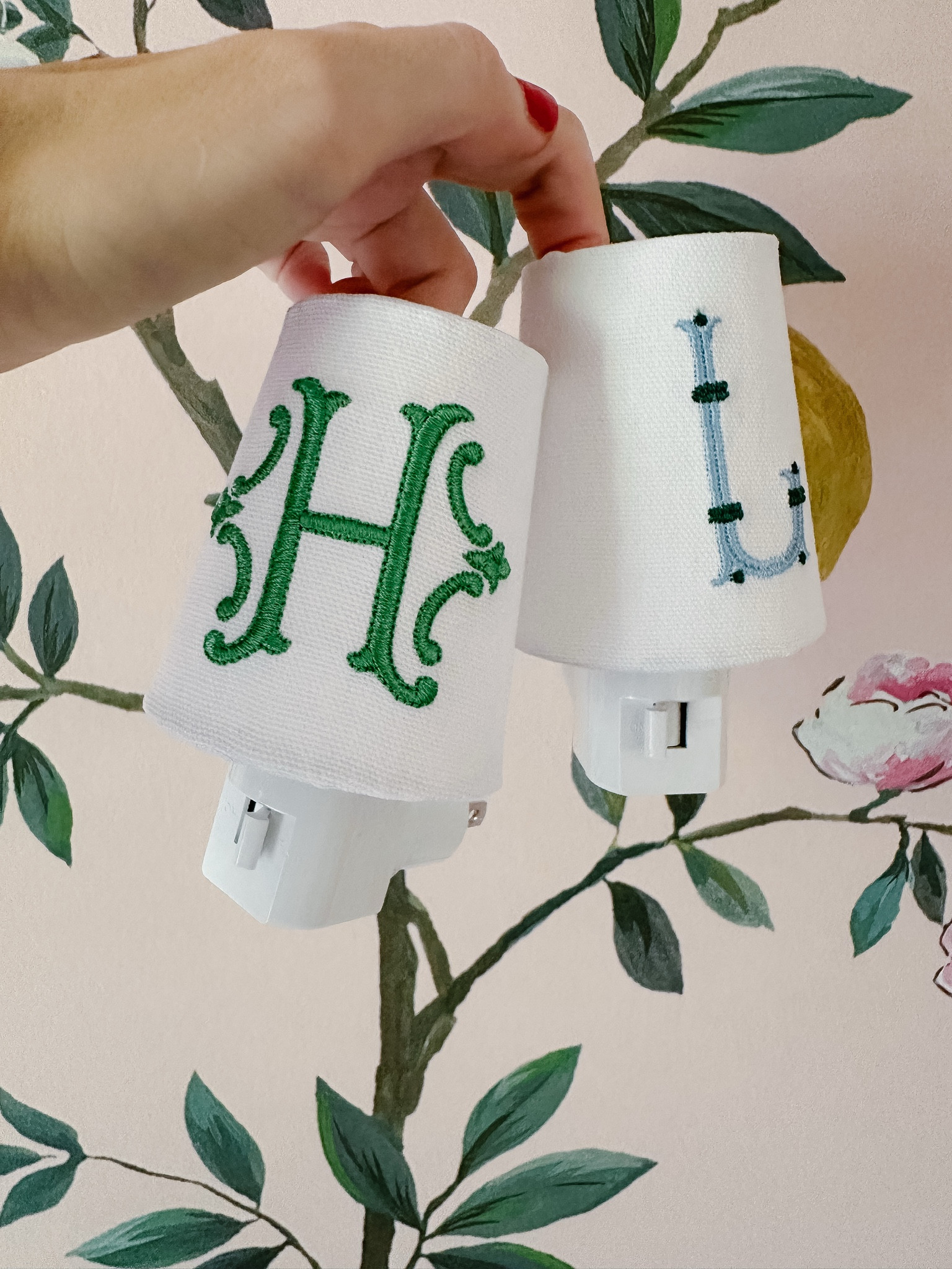 Custom embroidered night light covers from Sarah Slusher! Adore these! 