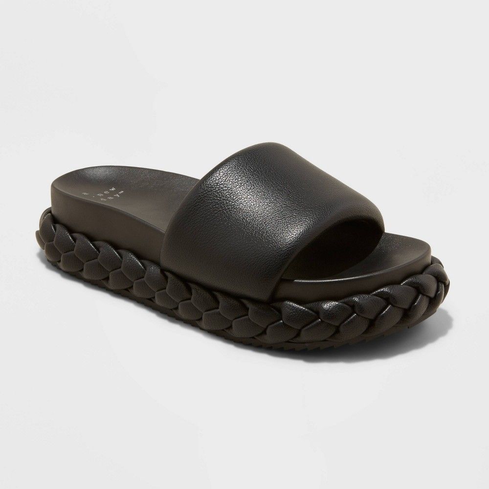 Women's Prim Platform Sandals - A New Day Black 6.5 | Target