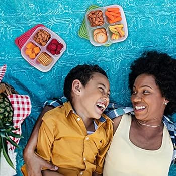 Amazon.com: EasyLunchboxes® - Bento Snack Boxes - Reusable 4-Compartment Food Containers for Sch... | Amazon (US)