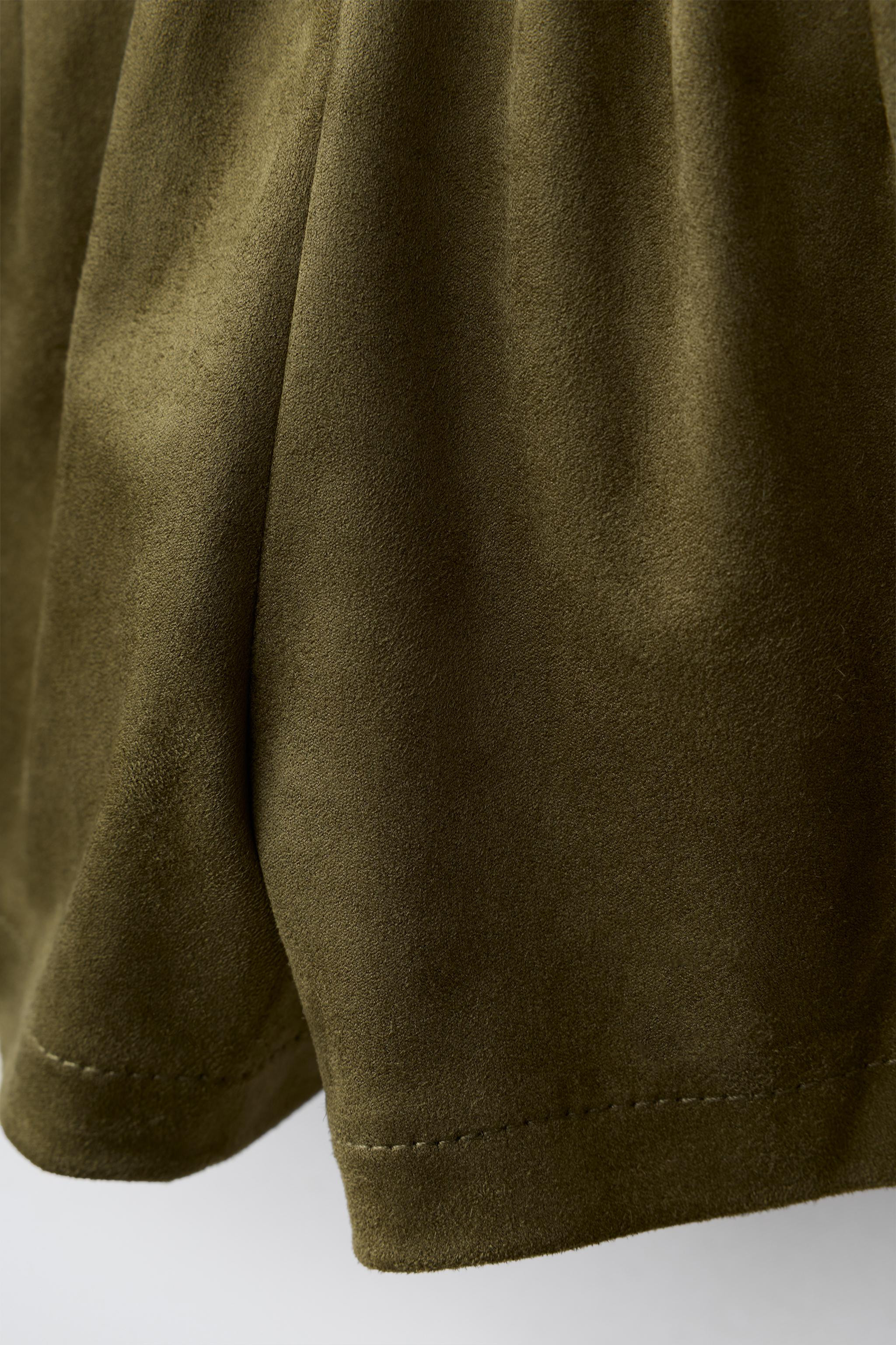 STUDDED FAUX SUEDE BERMUDA SKIRT | Zara US