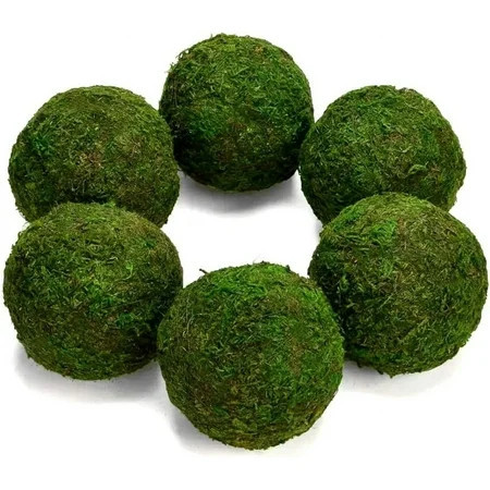Duslogis Large Decorative Moss Balls, 6 Pcs 3.5" Green Dried Moss Spheres Ball, Greenery Balls Faux Mossy Globes, Moss Decor Balls for Bowls Filler, Wedding Decors, Centerpiece | Walmart (US)