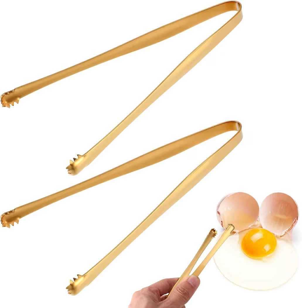 2pcs Egg Chalaza Removal Tool, Stainless Steel Toothed Egg Chalaza Remover Eggshell Fragment Remo... | Amazon (US)