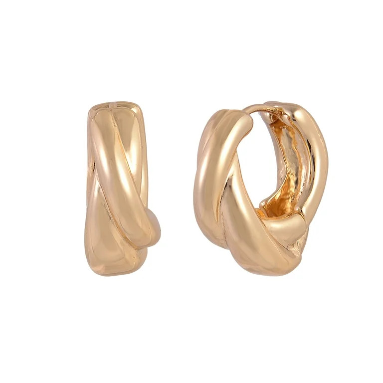 Time and Tru Goldtone Chunky Twist Hoop Earring | Walmart (US)