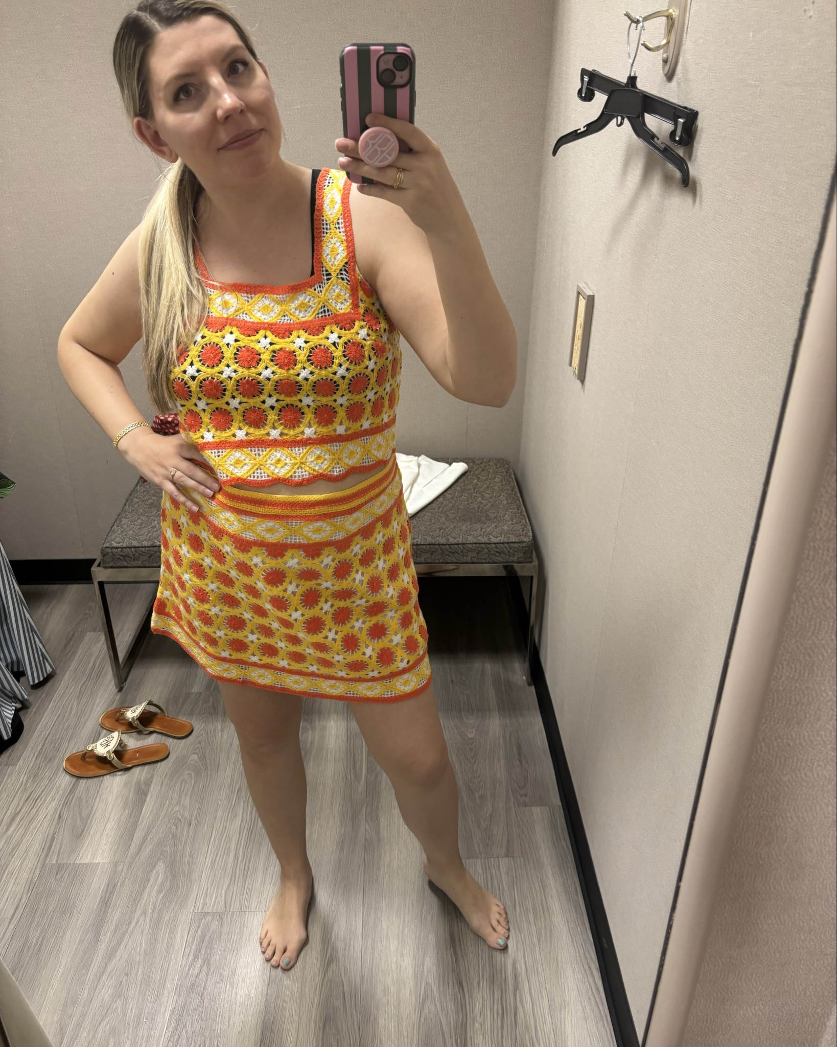 It’s your last chance to shop these cute crochet pieces from Dillards. I found the tops to run a tiny bit big and the skirts to run a little bit small. For comfort I did need to size up by one in the skirt, but could still make my usual size work in the top so I think I could go either way. 
For reference, I usually wear a US 12 or 14 in bottoms and a US 10 or 12 in tops. The comfiest fit for me in this skirt was the XL and I’m pictured in the top in the large, but I could’ve easily gone down to the medium.


#LTKSaleAlert #LTKFindsUnder100 #LTKSeasonal