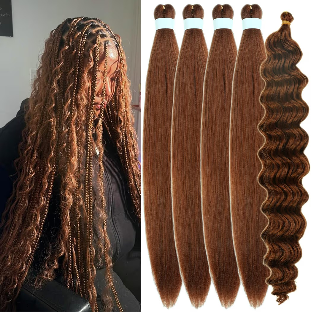 Honey Ginger Braiding Hair Pre stretched for Boho Braids Knotless Prestretched Braiding Hair Non ... | Amazon (US)