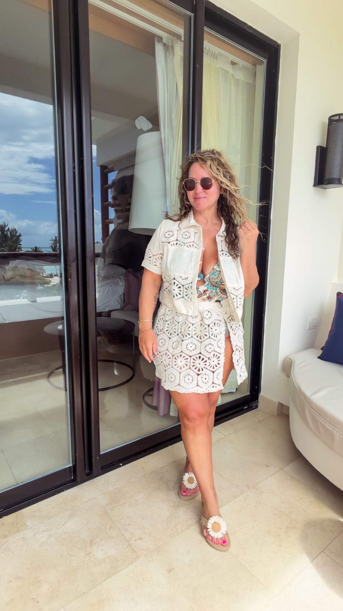 Size large in everything
My exact suit is oos so I linked something similar 

#LTKOver40 #LTKMidsize #LTKPetite