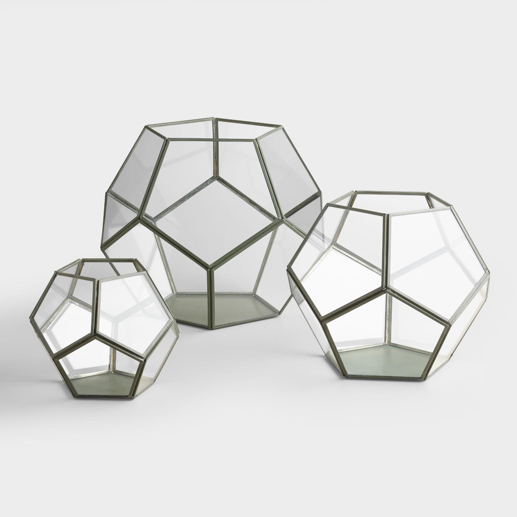 Geo Terrarium: Gray/Silver - Glass - Medium by World Market Medium | World Market