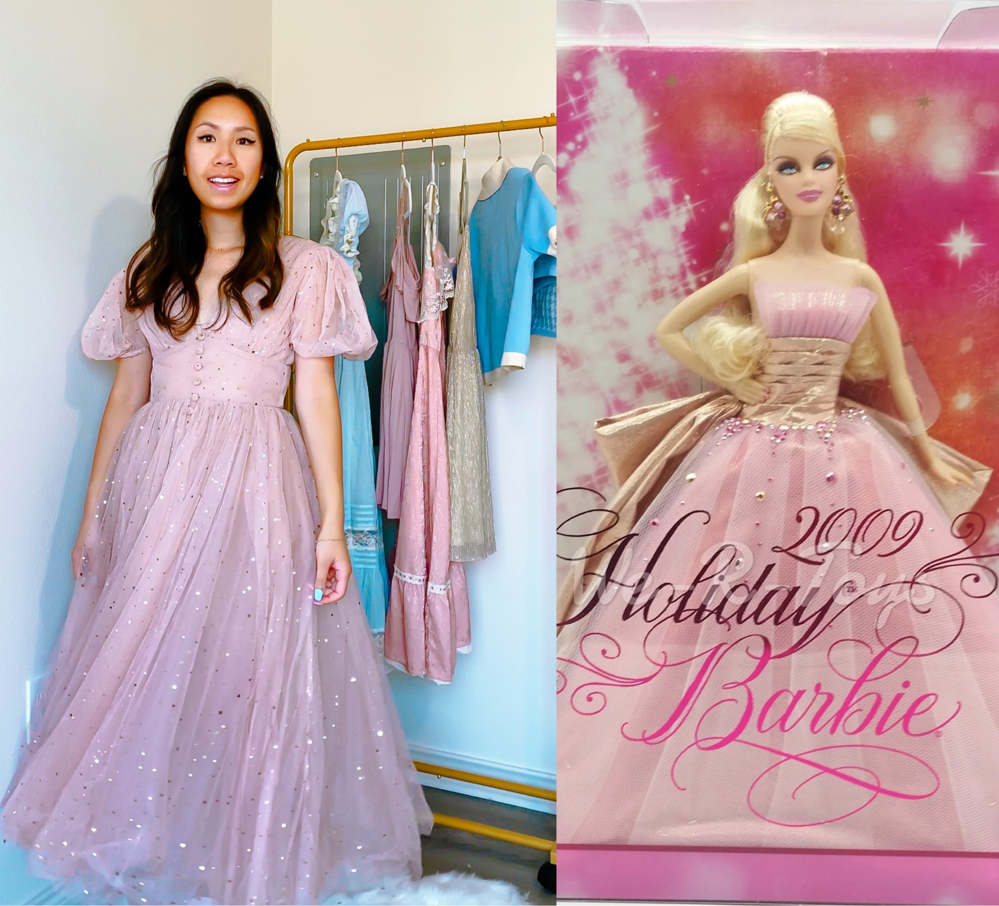 Holiday barbie pink dress hot sale