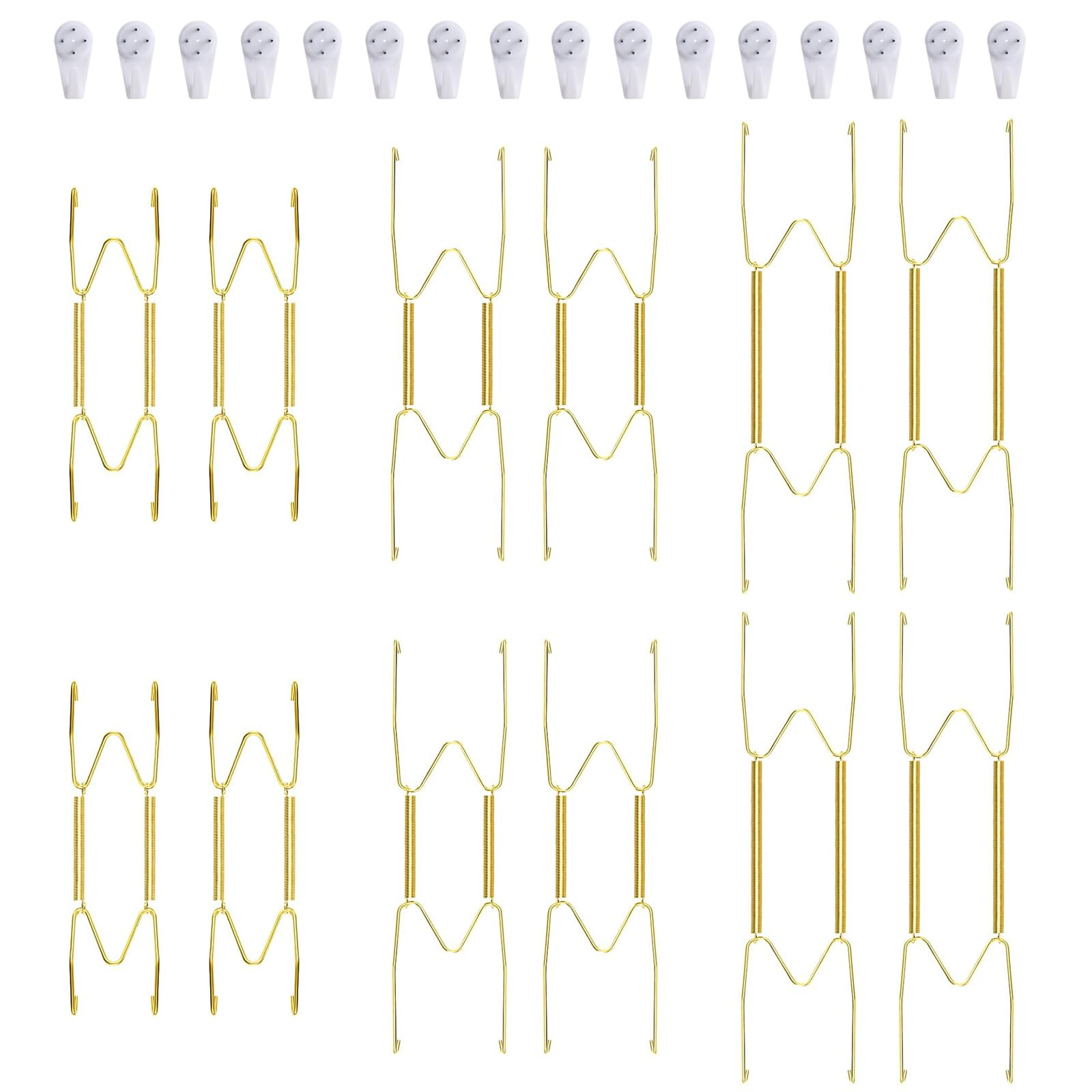 12 Piece Plate Hangers, 6/8/10 Inch Invisible Brass Wall Plate Hangers, Comes with 16 Piece Wall ... | Amazon (US)