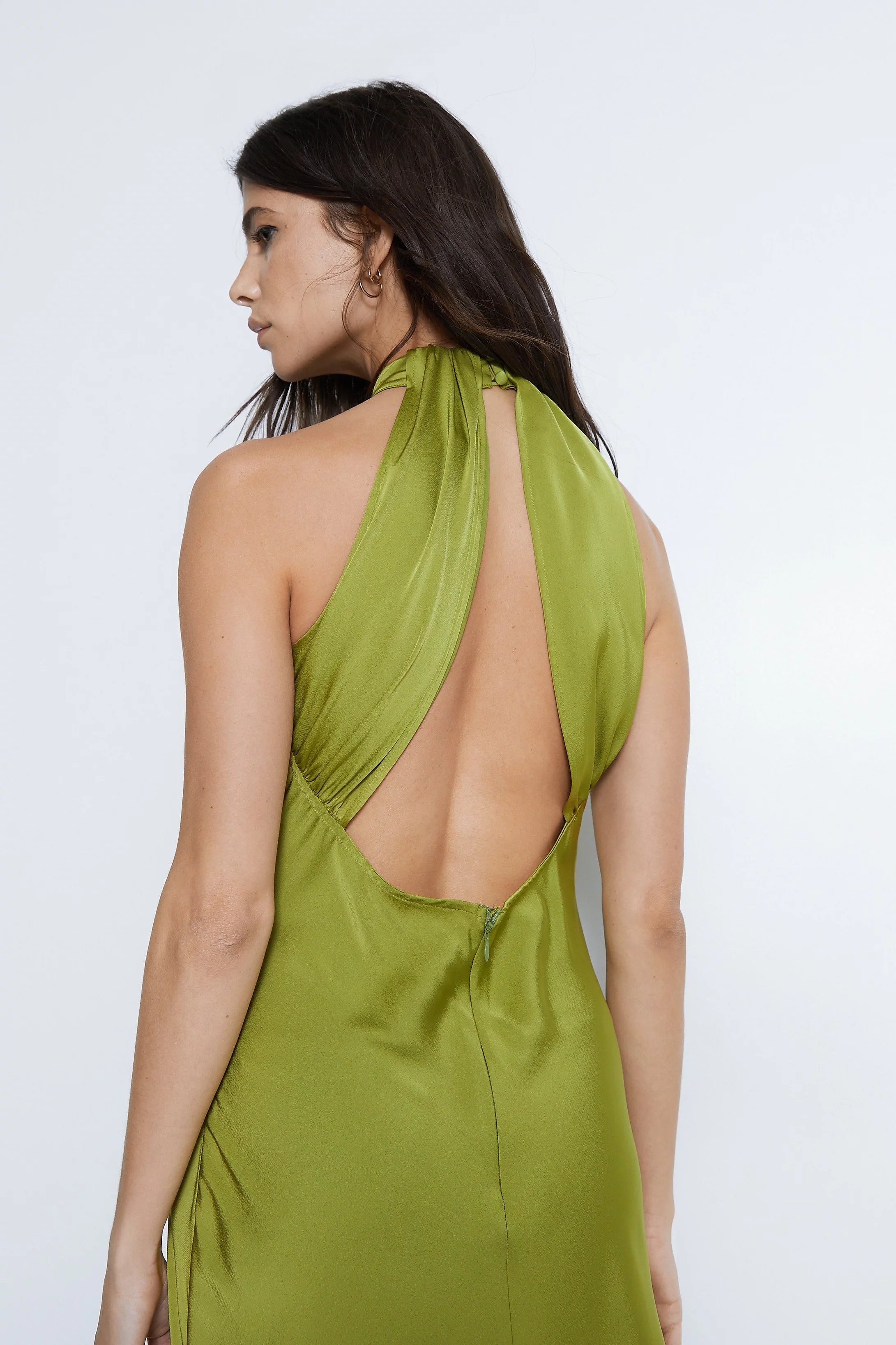 Satin Halterneck Slip Dress | Warehouse UK & IE