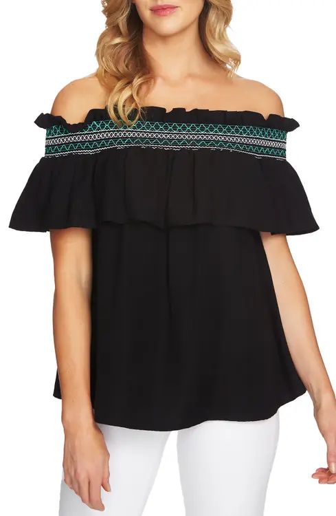 CeCe Off The Shoulder Ruffle Knit Top | Nordstrom