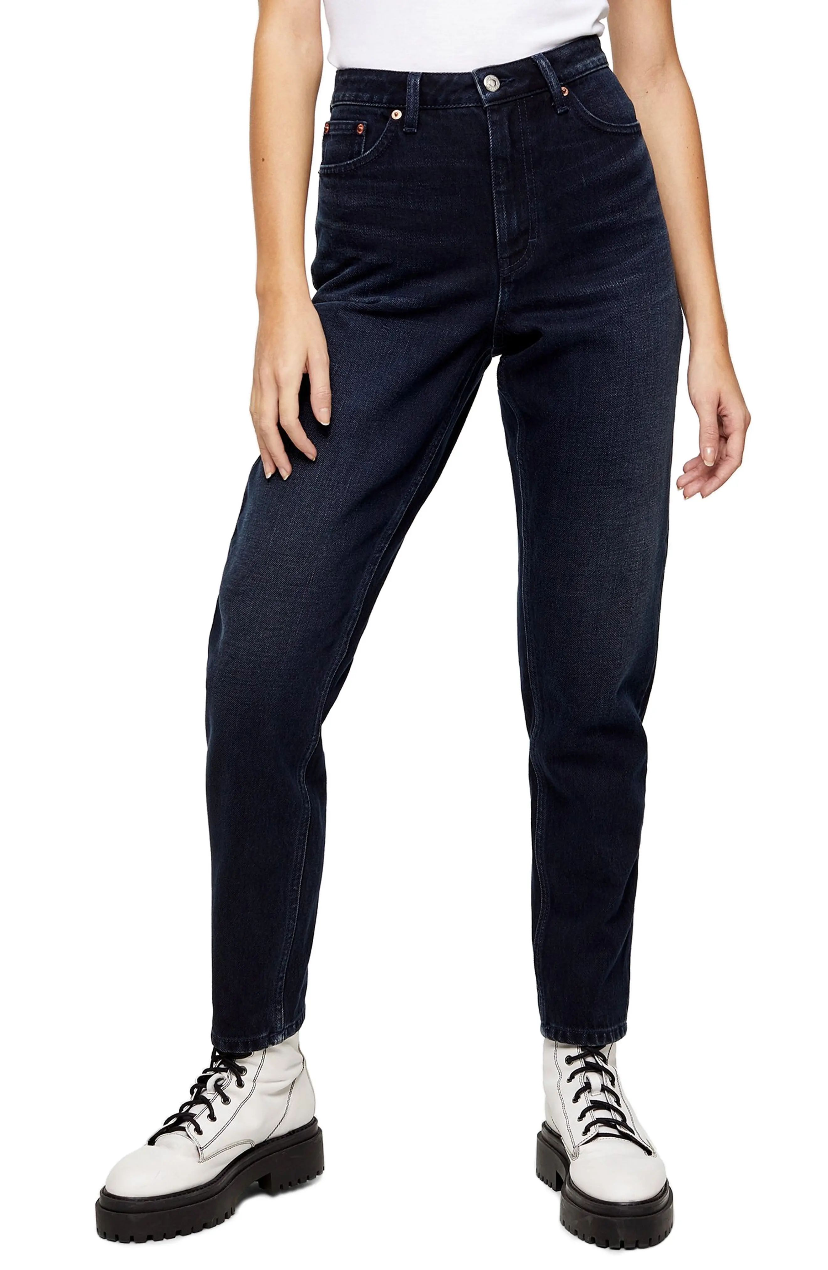 Women's Topshop Mom Jeans, Size 26W x 32L (fits like 25-26W) - Blue | Nordstrom