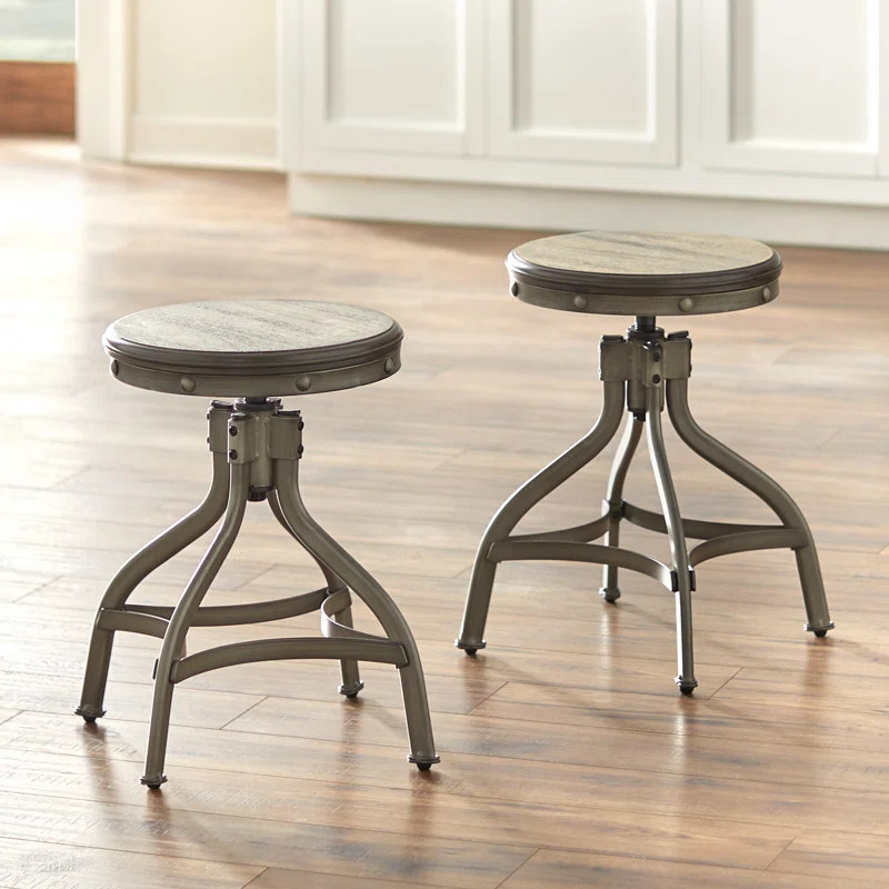 Epley Swivel Adjustable Height Counter Stool with Metal Frame | Wayfair North America