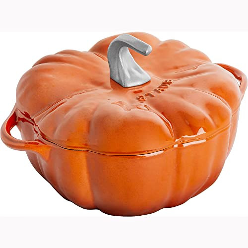 STAUB Cast Iron Dutch Oven 3.5-qt Pumpkin Cocotte with Stainless Steel Knob, Made in France, Serves 3-4, Burnt Orange | Amazon (US)