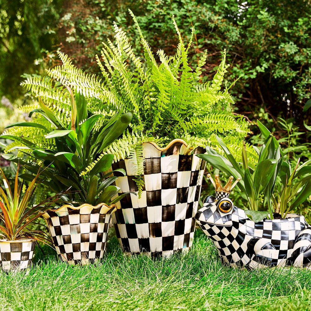 Courtly Check Ceramic Jumbo Garden Pot | MacKenzie-Childs