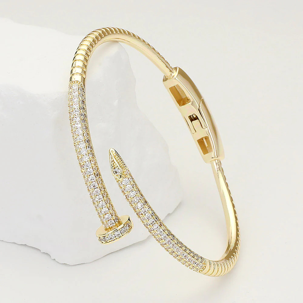 NEW!! Pave Nail Bracelet in 2 Colors | Glitzy Bella