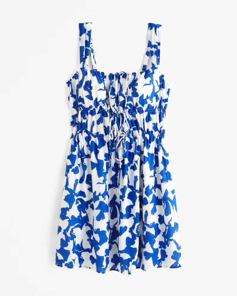 Tie-Front Mini Dress | Abercrombie & Fitch (US)