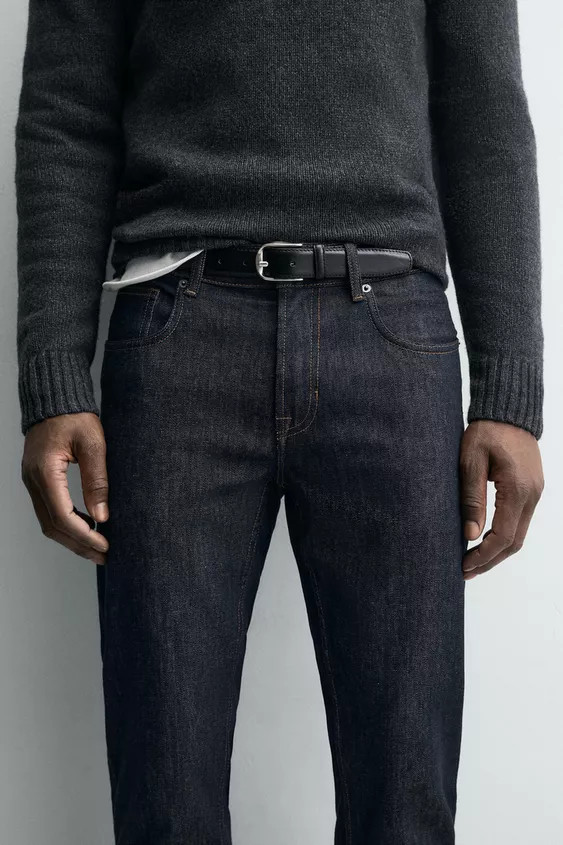 TOPSTITCHED LEATHER BELT | Zara UK