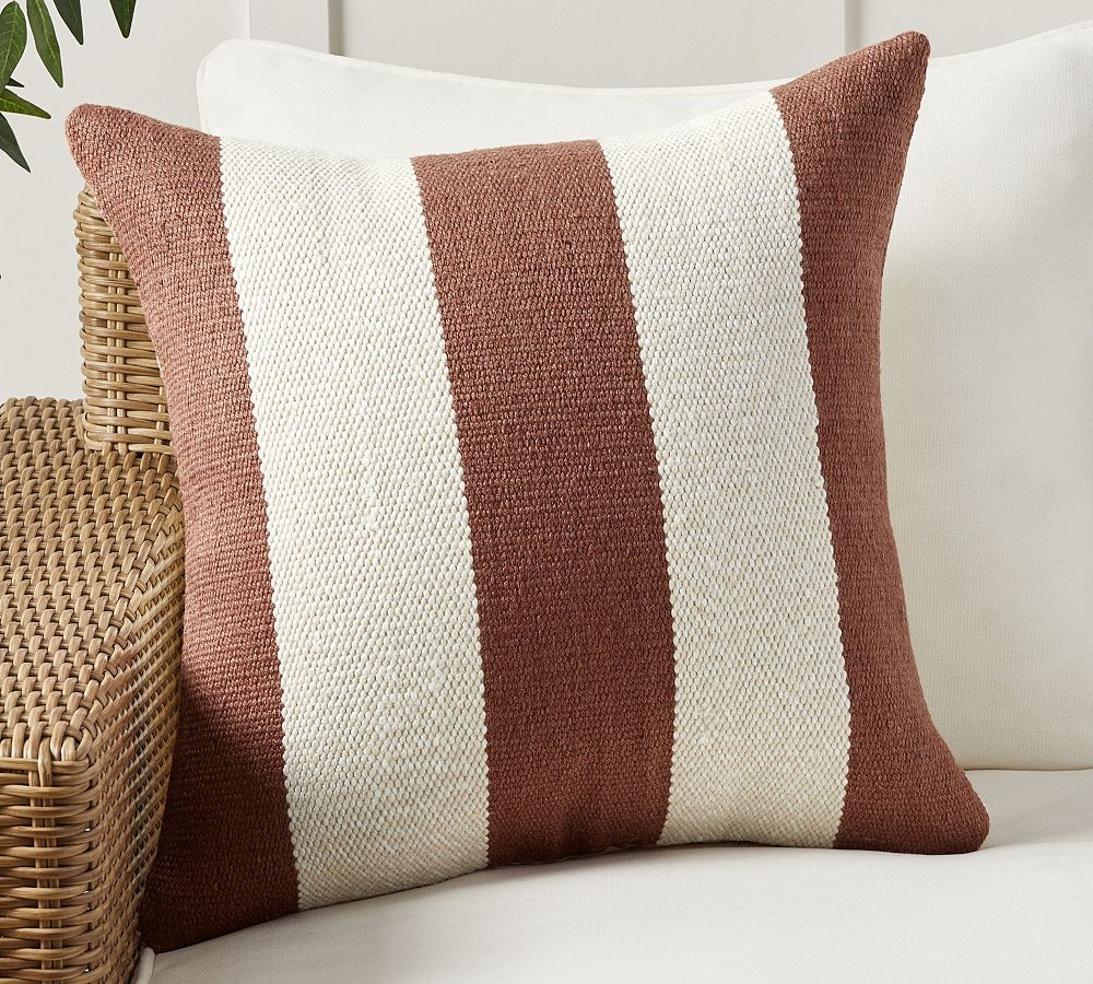 Classic Striped Handwoven Outdoor Pillow | Pottery Barn (US)