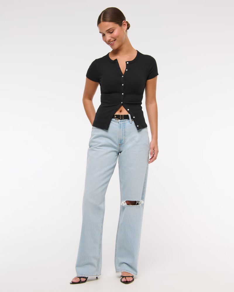 Women's Curve Love Low Rise Baggy Jean | Women's Bottoms | Abercrombie.com | Abercrombie & Fitch (US)