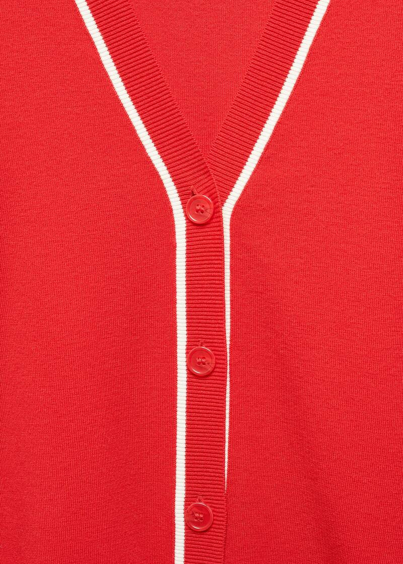 Cardigan liserés contrastants -  Femme | Mango France | MANGO (FR)