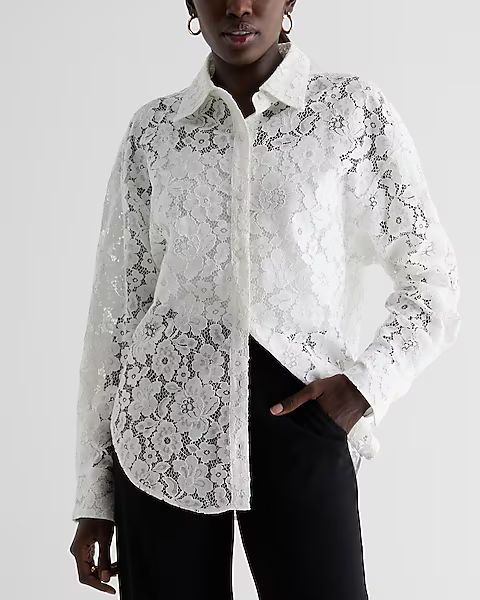 Lace Boyfriend Portofino Shirt | Express