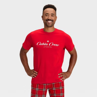 Men's "Cabin Crew" Short Sleeve Holiday Matching Family Pajama Shirt - Wondershop™ Red S | Target