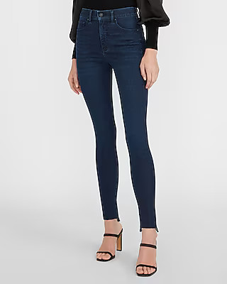 High Waisted Supersoft Raw Step Hem Skinny Jeans | Express