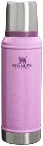 Stanley Classic Legendary Vacuum Bottle 1.0 qt | Wide Mouth with Leakproof Cup Lid | Keep Drinks Hot or Cold | Packable for Travel | Insulated Stainless Steel Thermos | BPA-Free | Hammertone Lilac | Amazon (US)