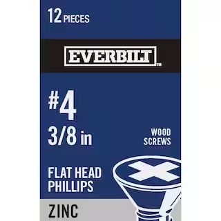 Everbilt #4 x 3/8 in. Phillips Flat Head Zinc Plated Wood Screw (12-Pack) 806861 - The Home Depot | The Home Depot