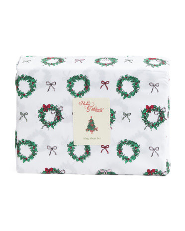 North Pole Wreath Sheet Set | TJ Maxx