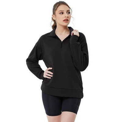YESFASHION Womens Long Sleeves 1/4 Zip Pullover Golf Polo Shirts Sports Athletic Shirts | Target