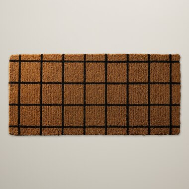 Coir Doormat, Black Windowpane | Indigo (CA)