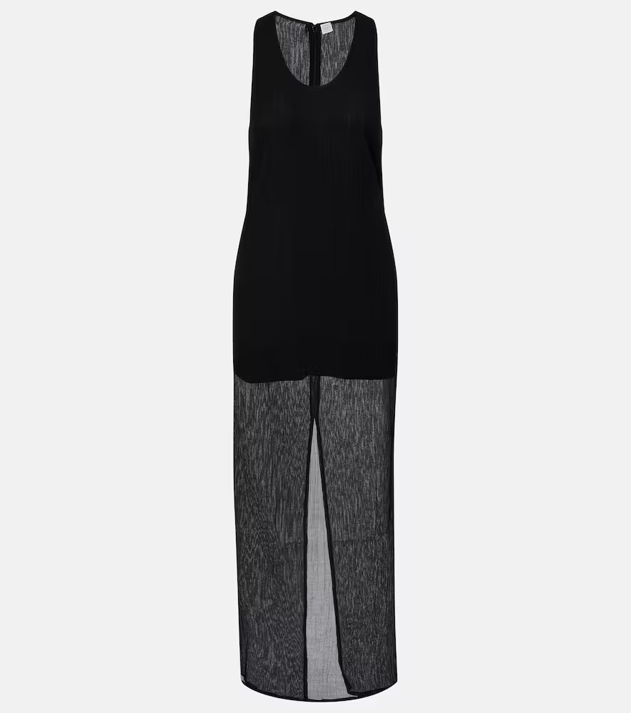 Toteme Semi-sheer cotton and silk maxi dress | Mytheresa (UK)