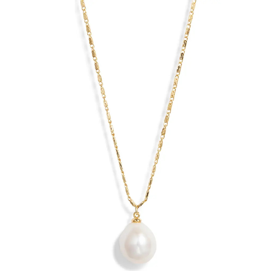 Nordstrom Demi Fine Freshwater Pearl Pendant Necklace in 14K Gold Plated at Nordstrom | Nordstrom