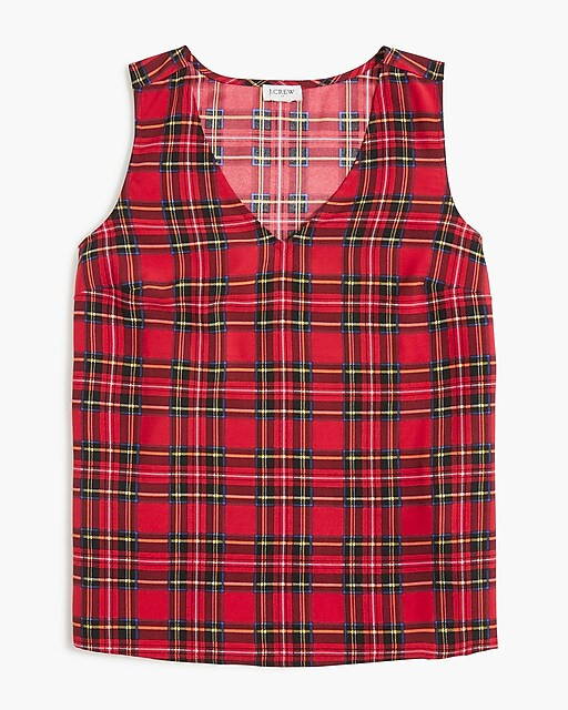 Tartan sleeveless blouse | J.Crew Factory