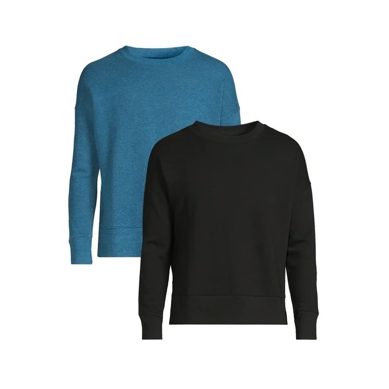 Time and Tru Women's Crewneck Sweatshirt with High-Low Hem, 2-Pack, Sizes XS-XXXL | Walmart (US)