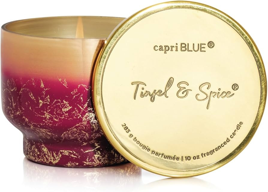 Capri Blue Tinsel & Spice Scented Candles for Home - Glimmer Inverted Jar Candles - Soy Candles -... | Amazon (US)