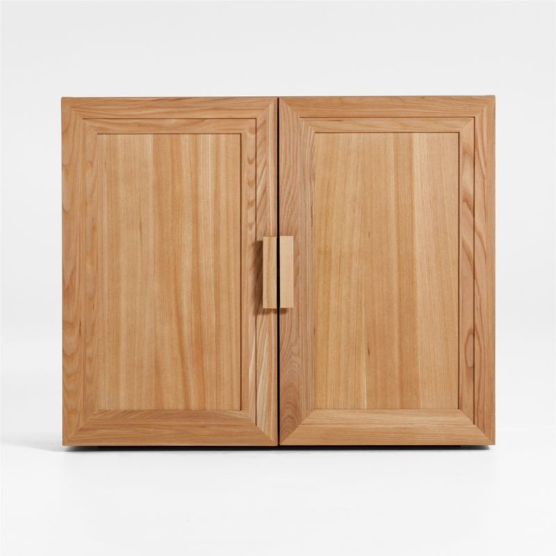 Calypso Natural Elm Wood Cabinet Base with Doors + Reviews | Crate & Barrel | Crate & Barrel