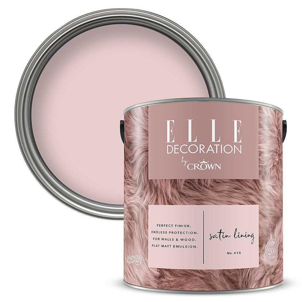 ELLE Decoration by Crown Flat Matt Paint Satin Lining - 2.5L | Homebase