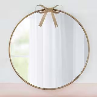 StyleWell Kids Medium Round Gold Bow Mirror (24 in.) V212893 - The Home Depot | The Home Depot