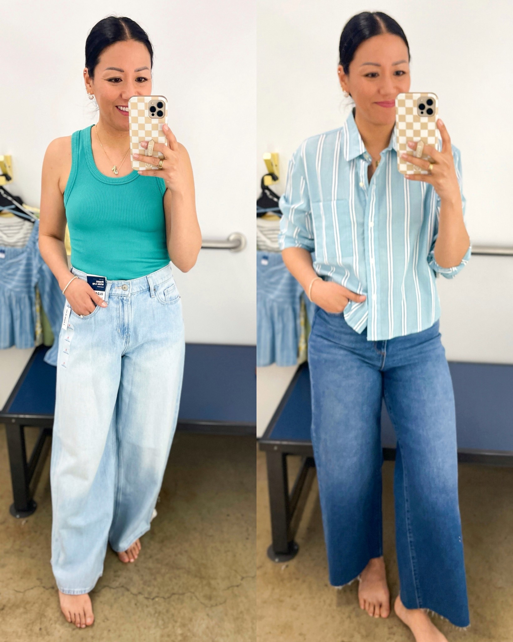 Size medium seamless tank
Size 2 jeans
Size small button down
Size 4 cropped jeans


#LTKOver40 #LTKSeasonal #LTKFindsUnder50