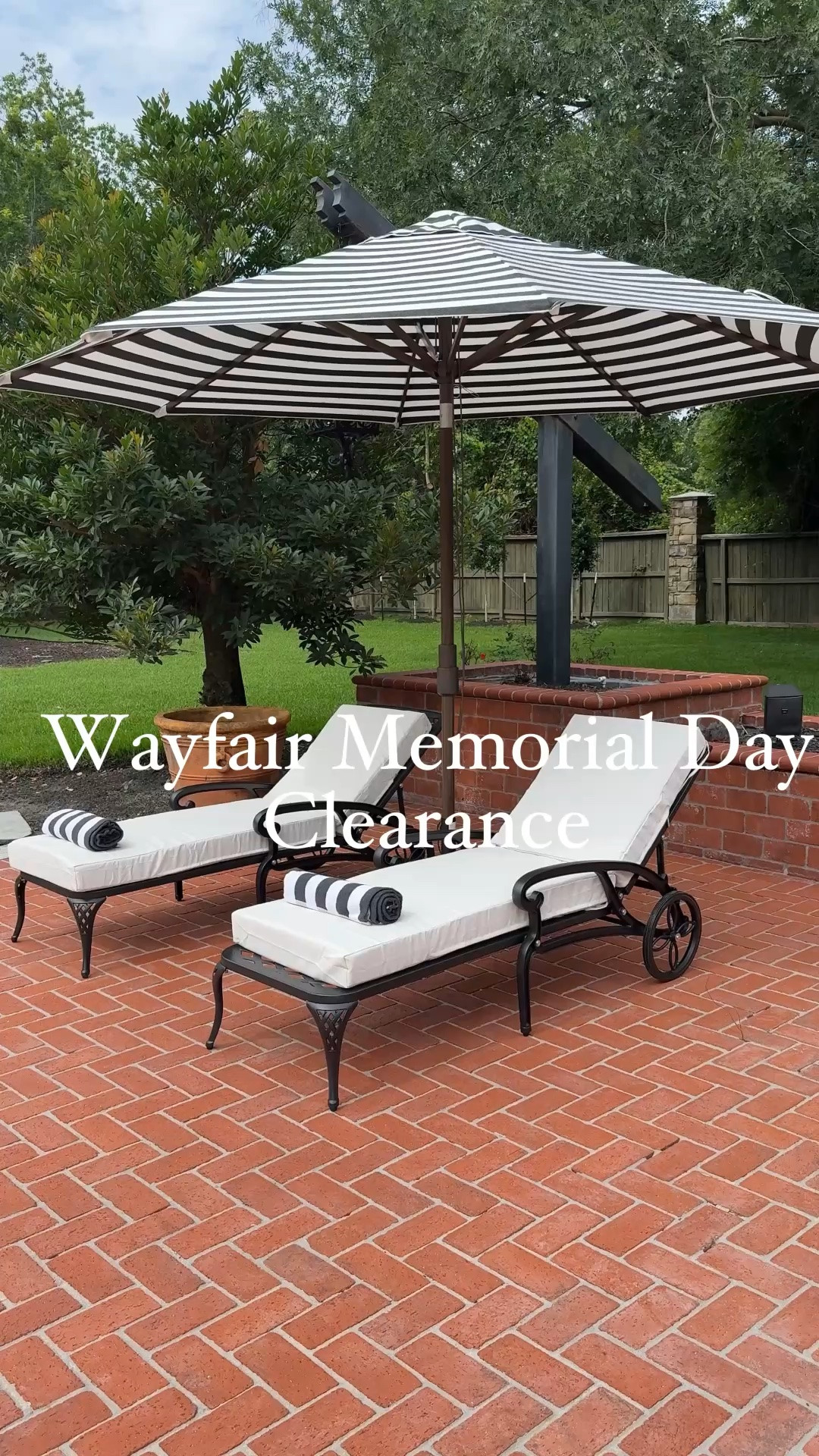 #ad Memorial Day clearance is happening at @wayfair and the deals are GOOD 👏🏼 Up to 70% off + fast & free shipping on orders over $35. Sharing these loungers because they look so high-end and instantly gave my backyard the cozy resort-at-home vibe I’ve been wanting 🤍 #Wayfair #WayfairPartner

Memorial Day sale, backyard makeover, outdoor loungers, patio furniture, resort style backyard, designer look for less, outdoor decor, backyard inspiration, Wayfair finds, patio styling

#LTKHome #LTKSeasonal #LTKSaleAlert