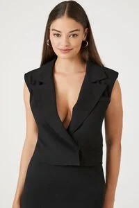 Notched Plunging Cropped Vest | Forever 21 (US)