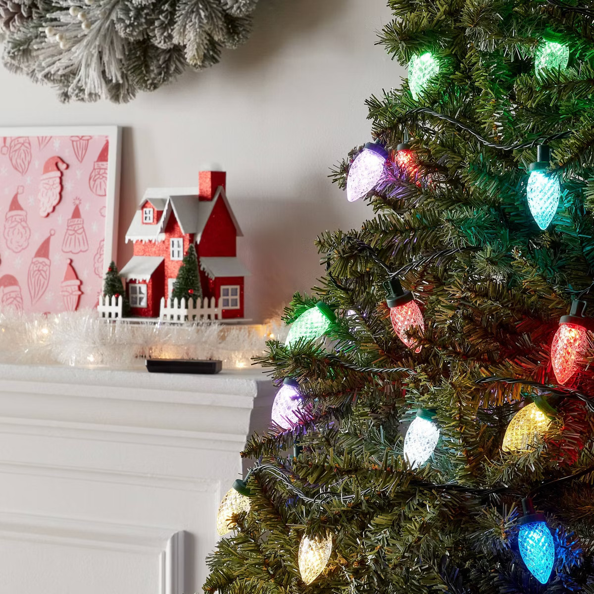 25ct LED Faceted Christmas Indoor Outdoor Remote Controlled String Lights Color Changing with Gre... | Target