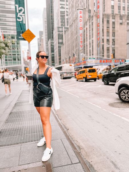 New York City outfit / travel outfit / leather shorts outfit inspo 🖤

#LTKtravel #LTKshoecrush #LTKstyletip